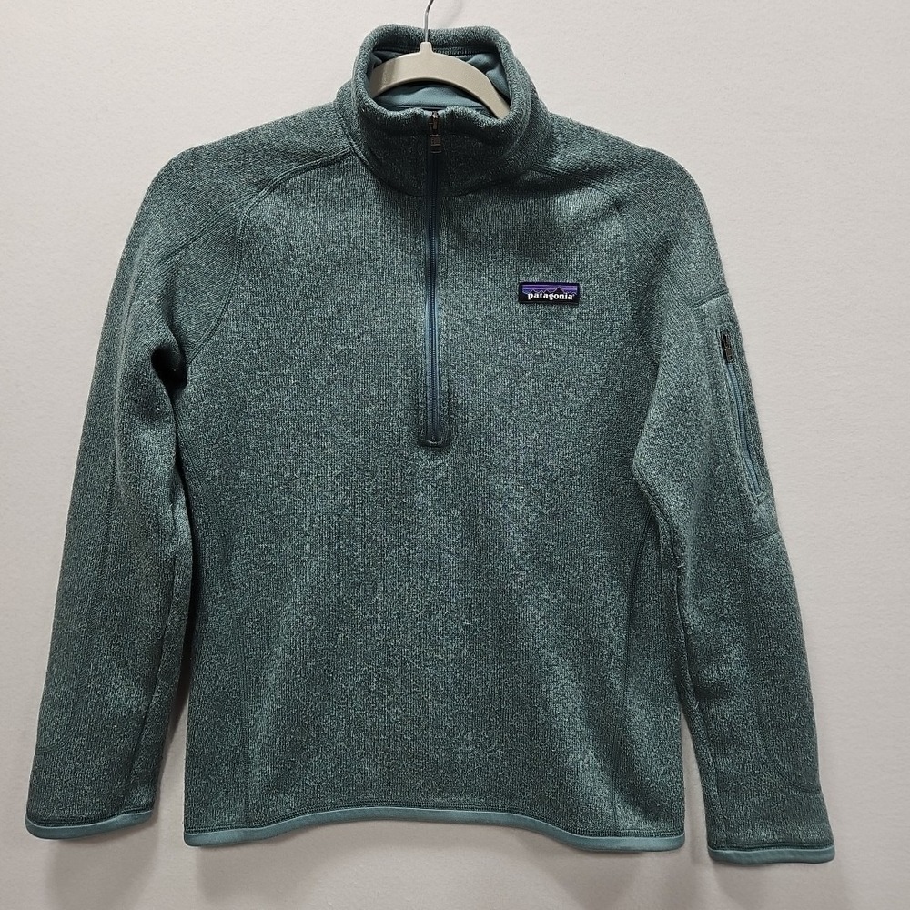 Patagonia 1/4 Zip Better Sweater Women Small Green Blue Teal Fleece Jacket 25617